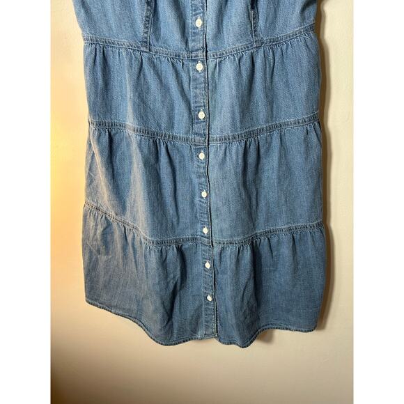 LEVI’S Women’s Denim Button Front Tiered Dress / Size: Large - Picture 7 of 9